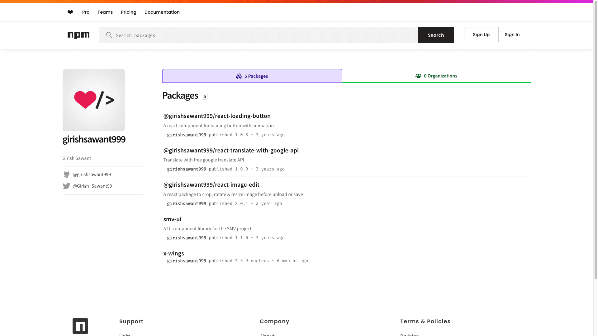 npm-packages preview